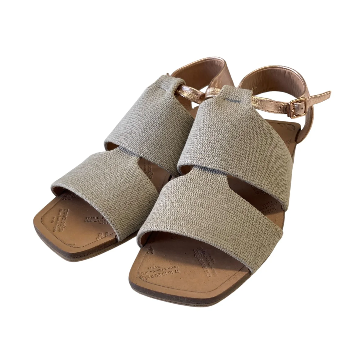 LEATHER CANVAS OPEN TOE SANDALサンダルS38WP0338