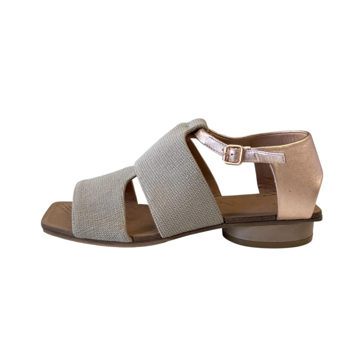 LEATHER CANVAS OPEN TOE SANDALサンダルS38WP0338 - Image 2