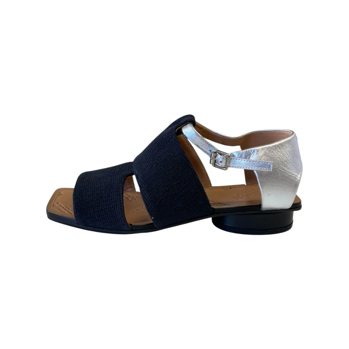 LEATHER CANVAS OPEN TOE SANDALサンダルS38WP0338 - Image 2