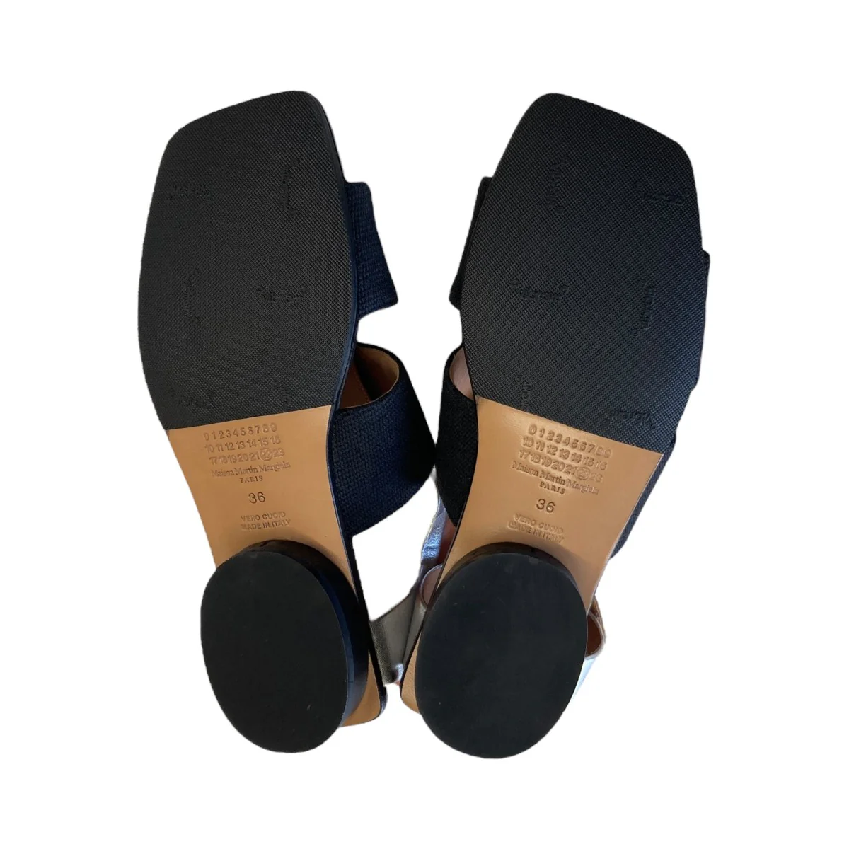 LEATHER CANVAS OPEN TOE SANDALサンダルS38WP0338 - Image 5