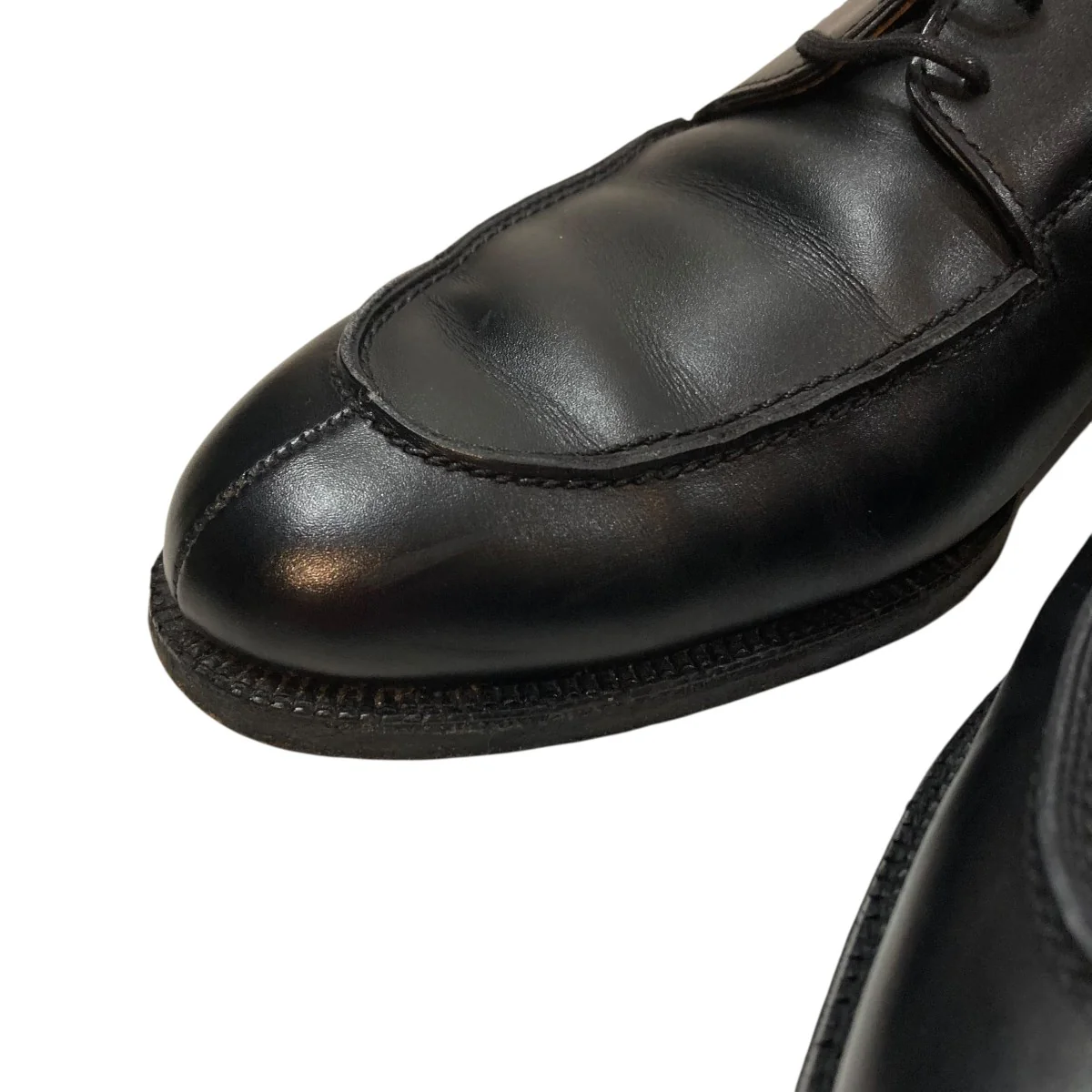 BLACK SPLIT TOE ALGONQUIN LEEATHER SOLEレザーシューズ - Image 9