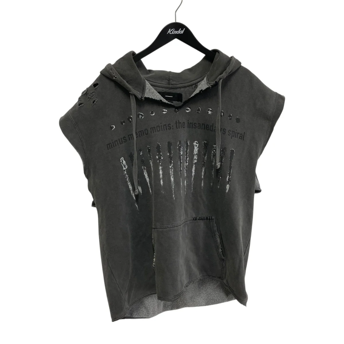 MINUS Bootleg Sleeveless Hoodie With Repaired SHINEノースリーブパーカー