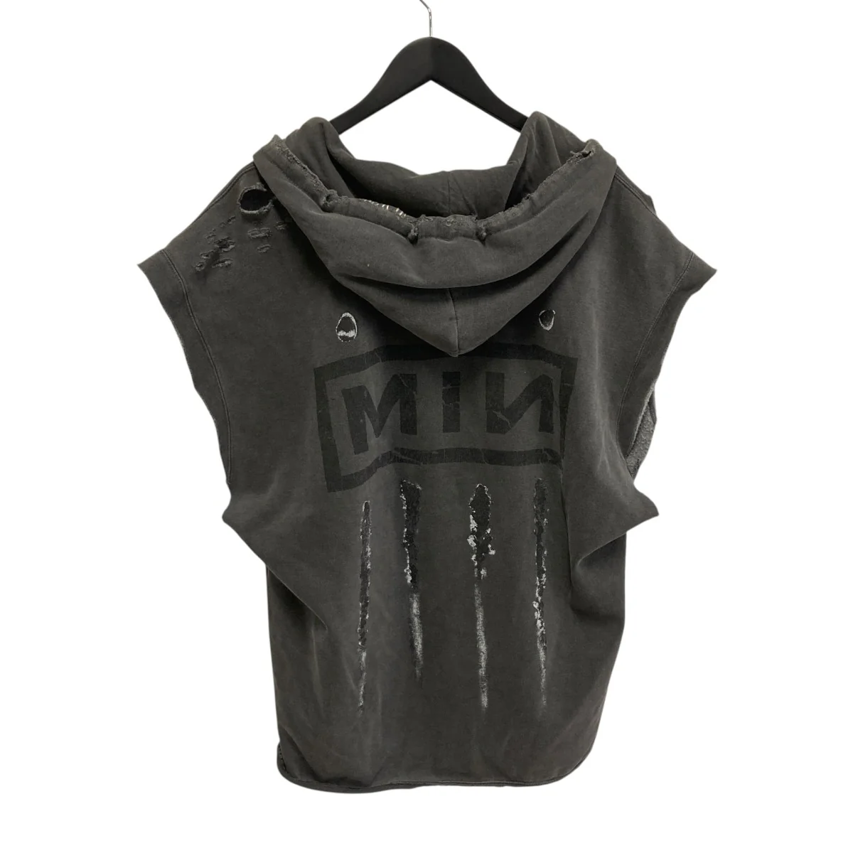 MINUS Bootleg Sleeveless Hoodie With Repaired SHINEノースリーブパーカー - Image 2
