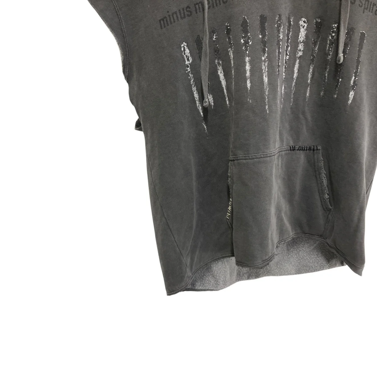 MINUS Bootleg Sleeveless Hoodie With Repaired SHINEノースリーブパーカー - Image 4