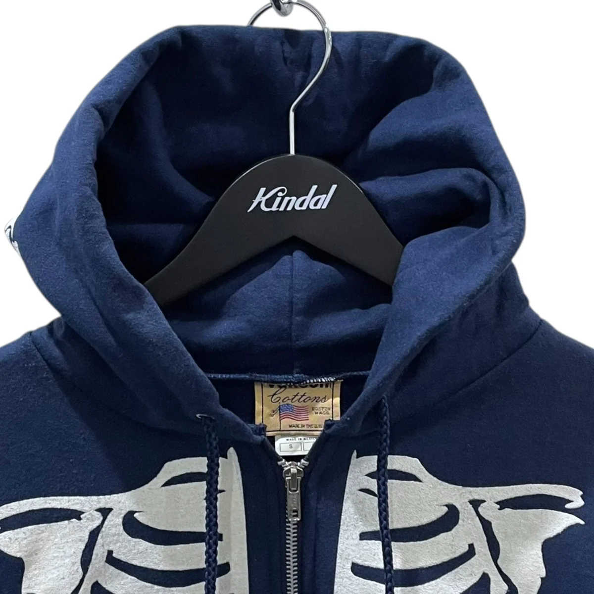 スカルボーンプリント ジップアップパーカー BONE ZIP UP HOODIE ボーン ジップアップフーディー - Image 3