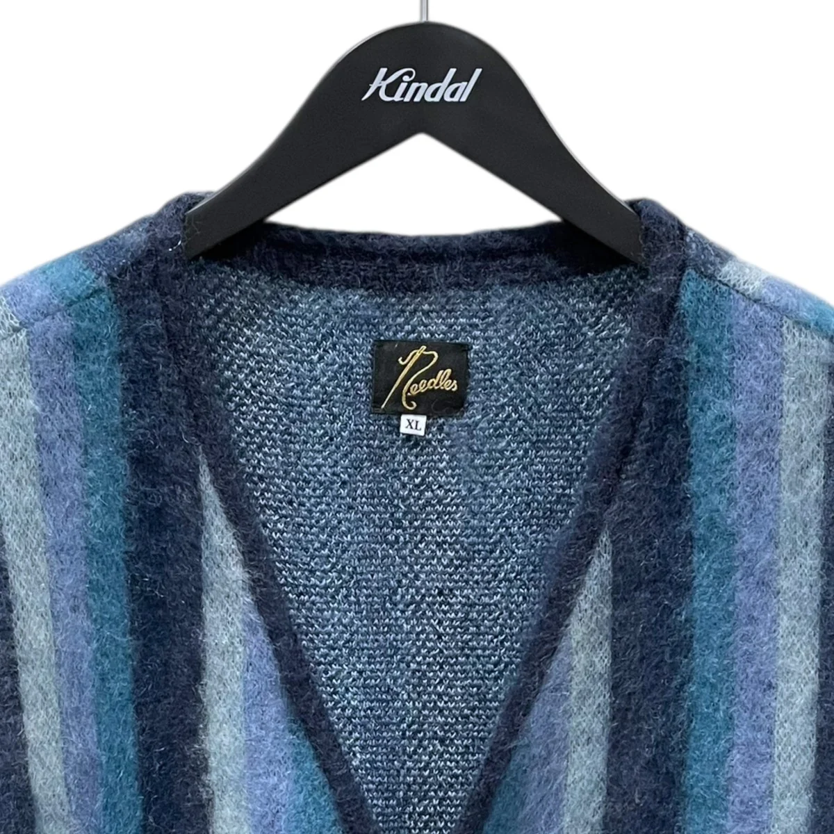 22AW ストライプ柄ニットカーディガン Mohair Cardigan モヘアカーディガン LQ372 - Image 3