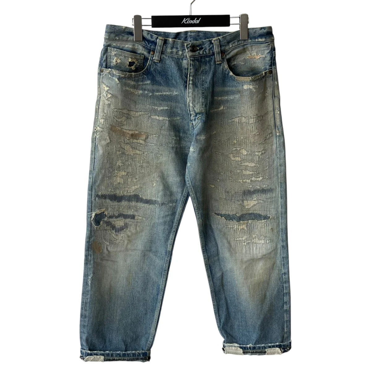 damaged silver denimデニムパンツ