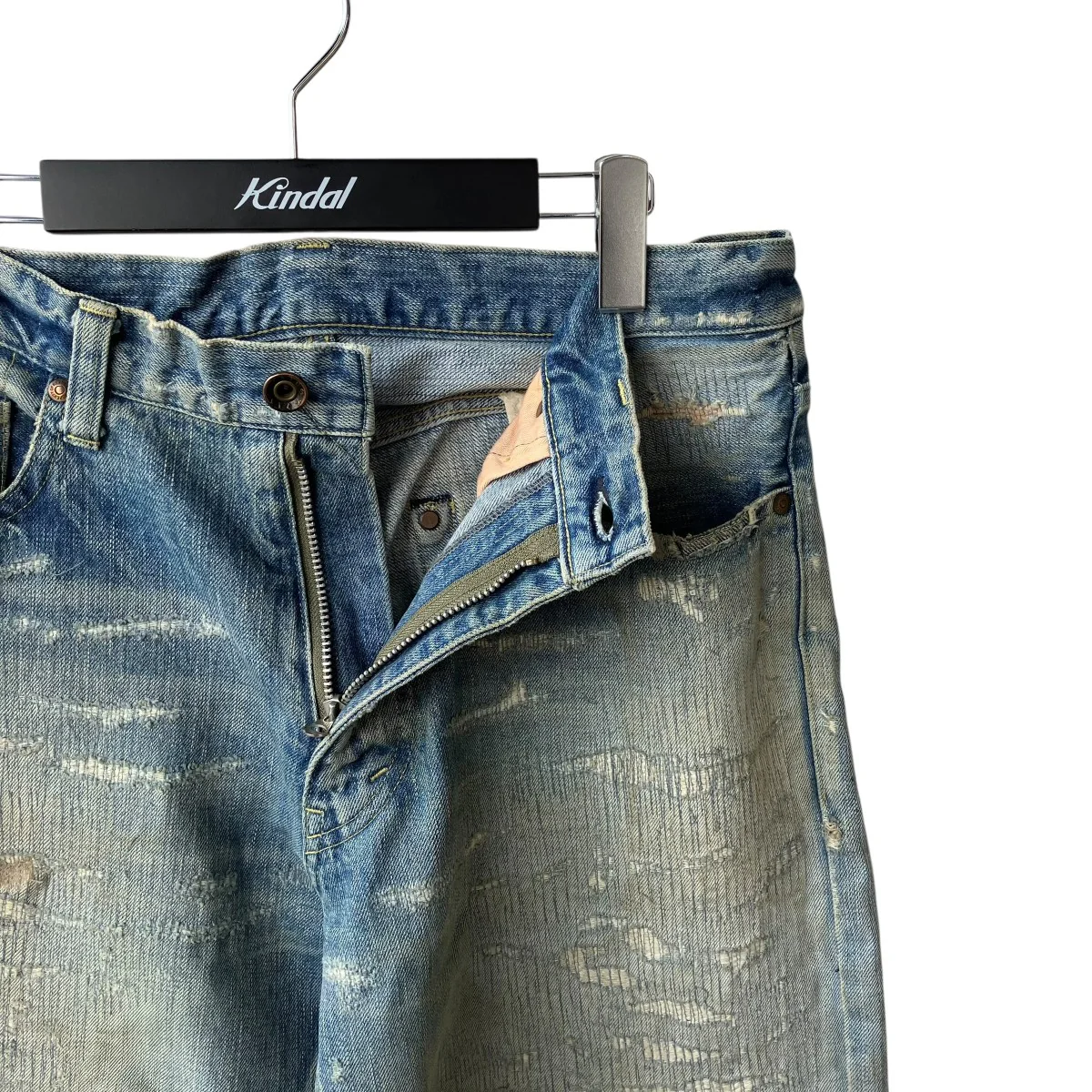 damaged silver denimデニムパンツ - Image 3