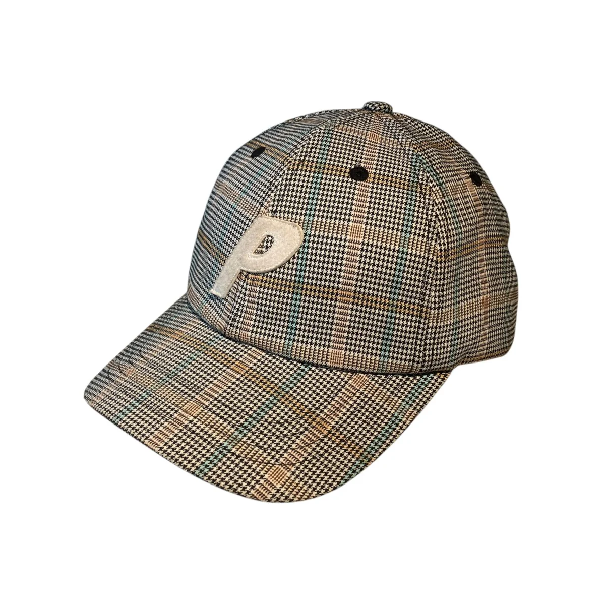 P 6 PANEL Houndstooth White千鳥格子キャップ