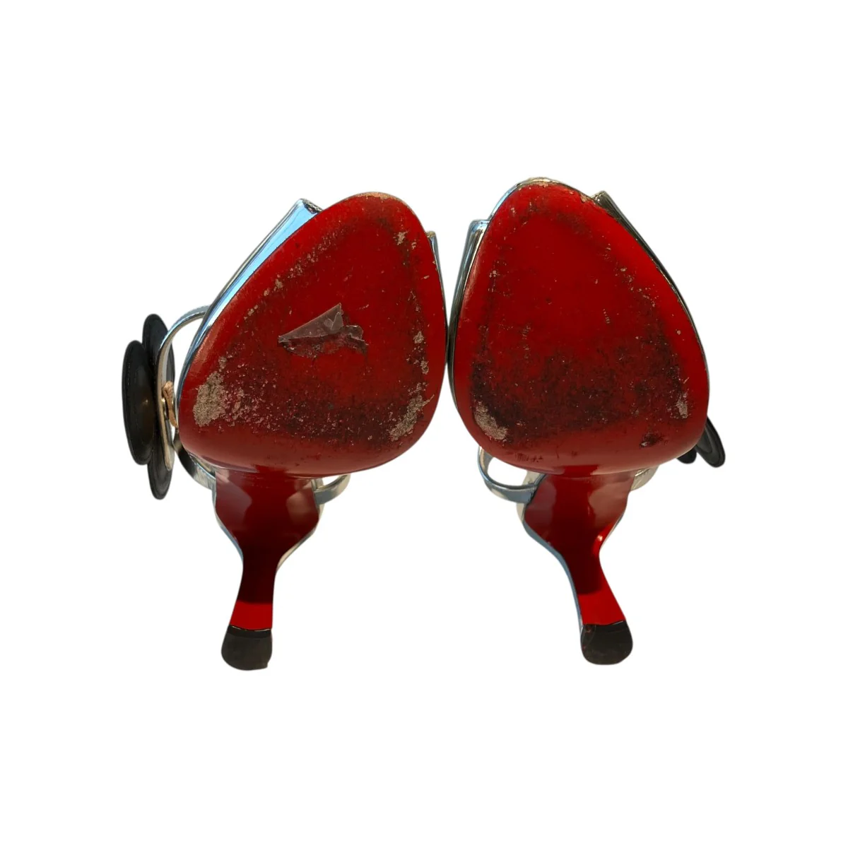pansy 85 suede-trimmed metallic leather sandalsメタリックサンダル - Image 5