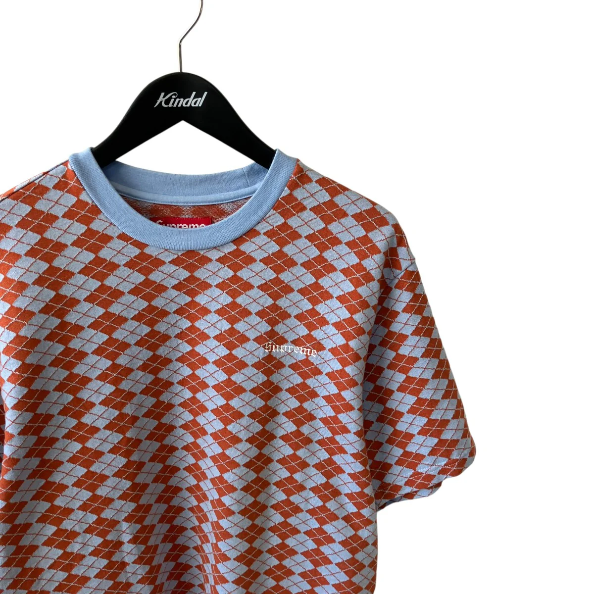 25SSDiamond Jacquard Topアーガイル半袖ニット - Image 3