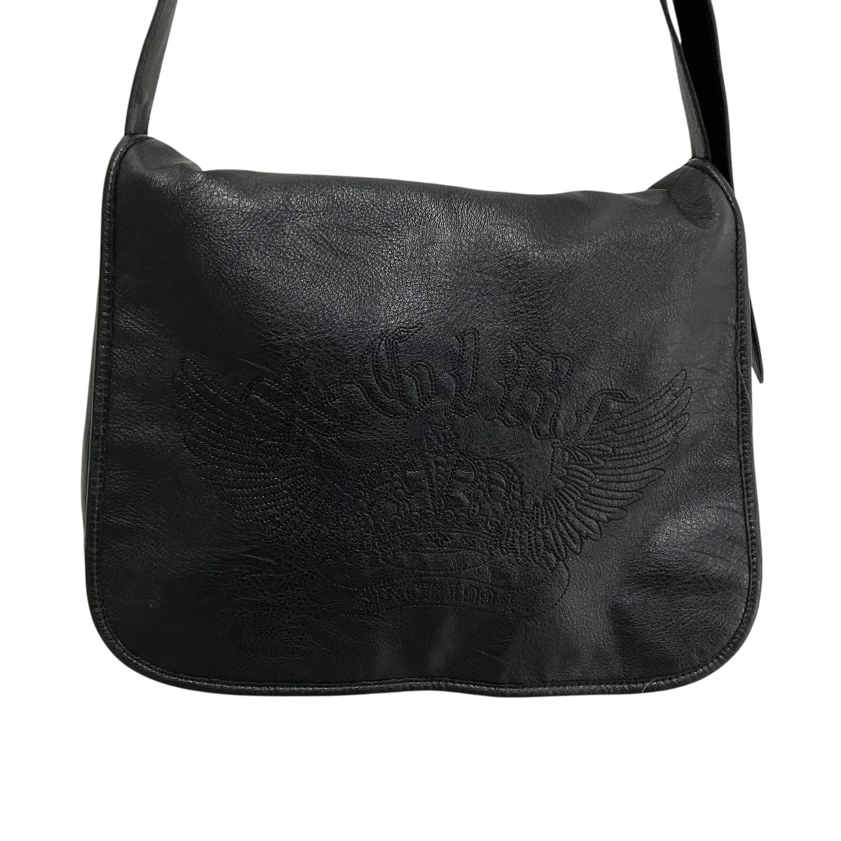 CROWN AND WINGS FAUX LEATHER MESSENGER BAGショルダーバッグ105243053008 - Image 2