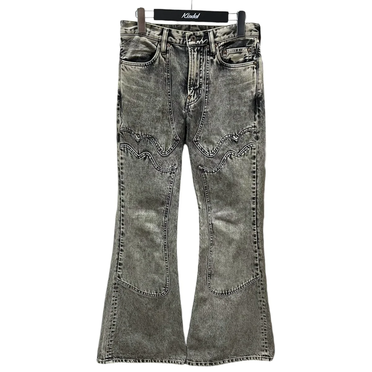 24SS 加工フレアデニムパンツ ACID WASHED MODERN WESTERN FLARED TROUSERS 2441000421