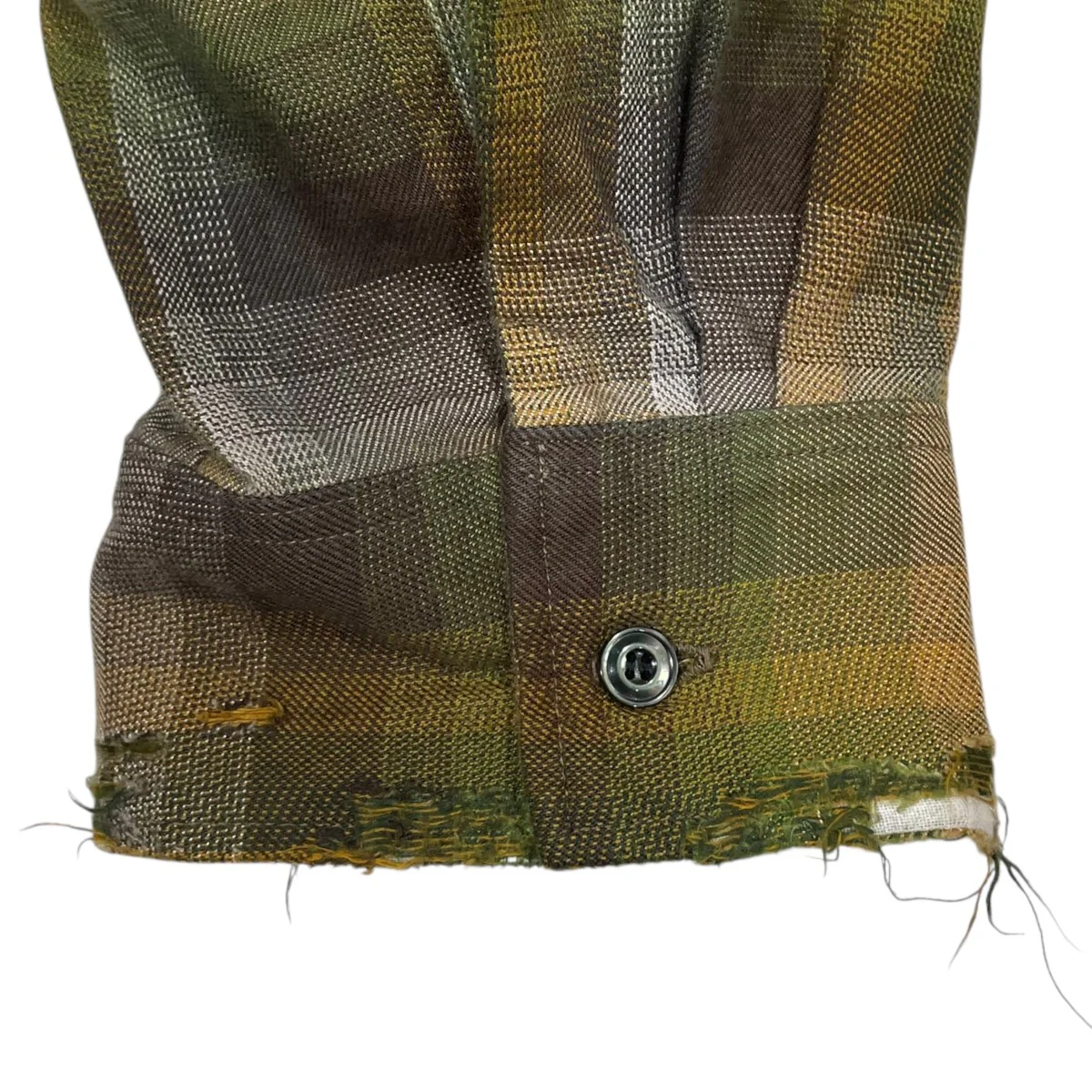 24AW ダメージ加工チェック柄シャツ R／C CHECK CRASH LS SHIRT レーヨンコットン クラッシュ ロングスリーブシャツ ANC-SH39 - Image 4