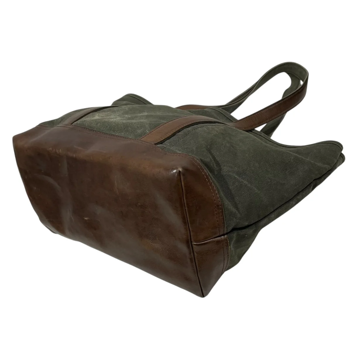 レザー帆布加工トートバッグ AGING CANVAS BASIC TOTE エイジングキャンバス ベーシックトート - Image 3