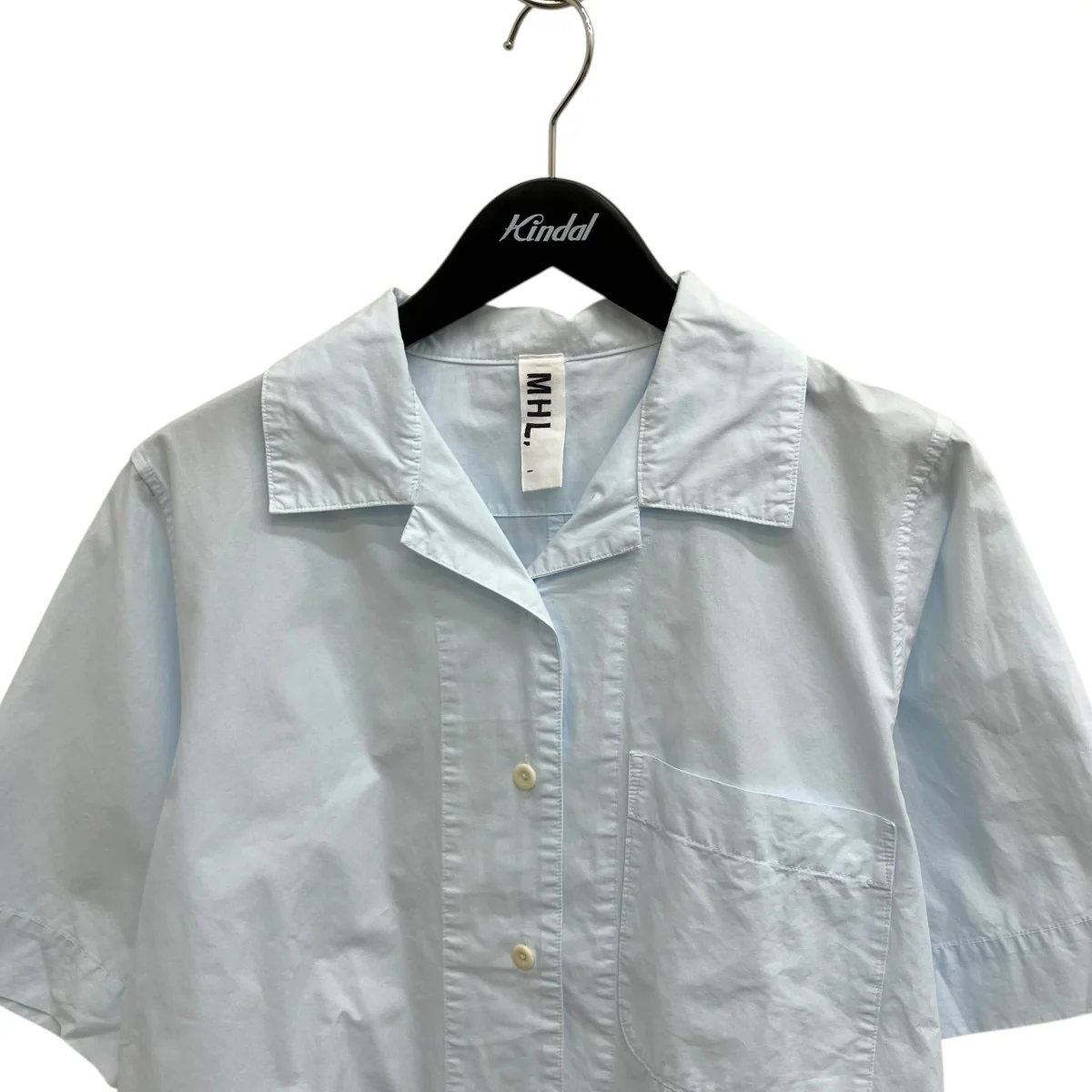 HIGH TWISTED COTTON POPLINオープンカラーシャツ595-1152504 - Image 3