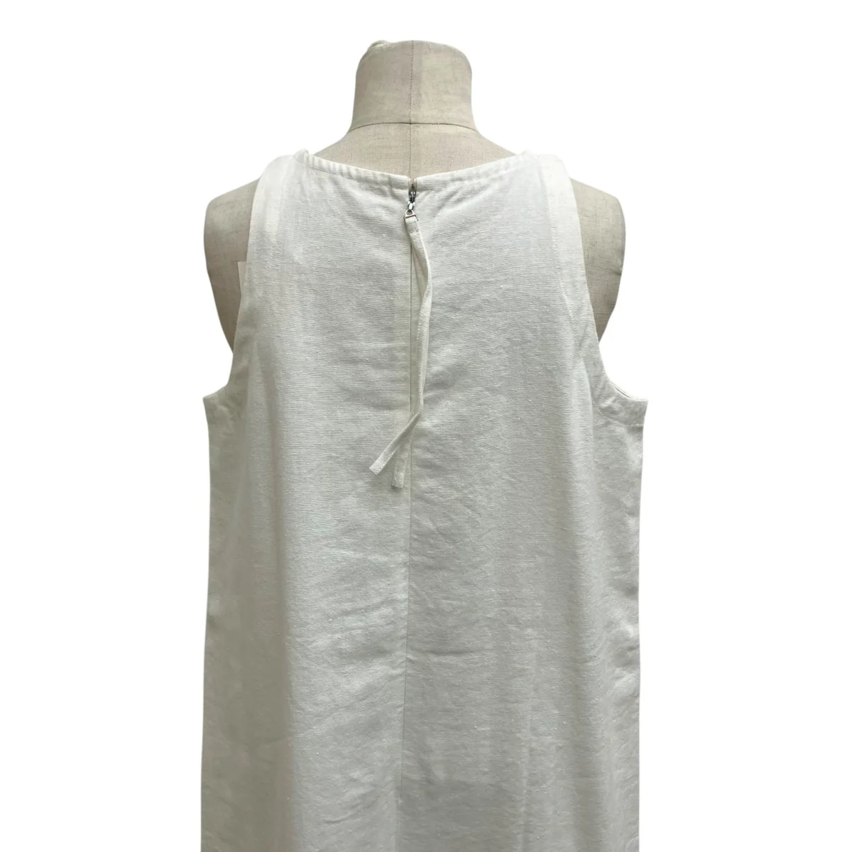 LINEN COTTON DRESSノースリーブワンピースA232-WH-M - Image 5
