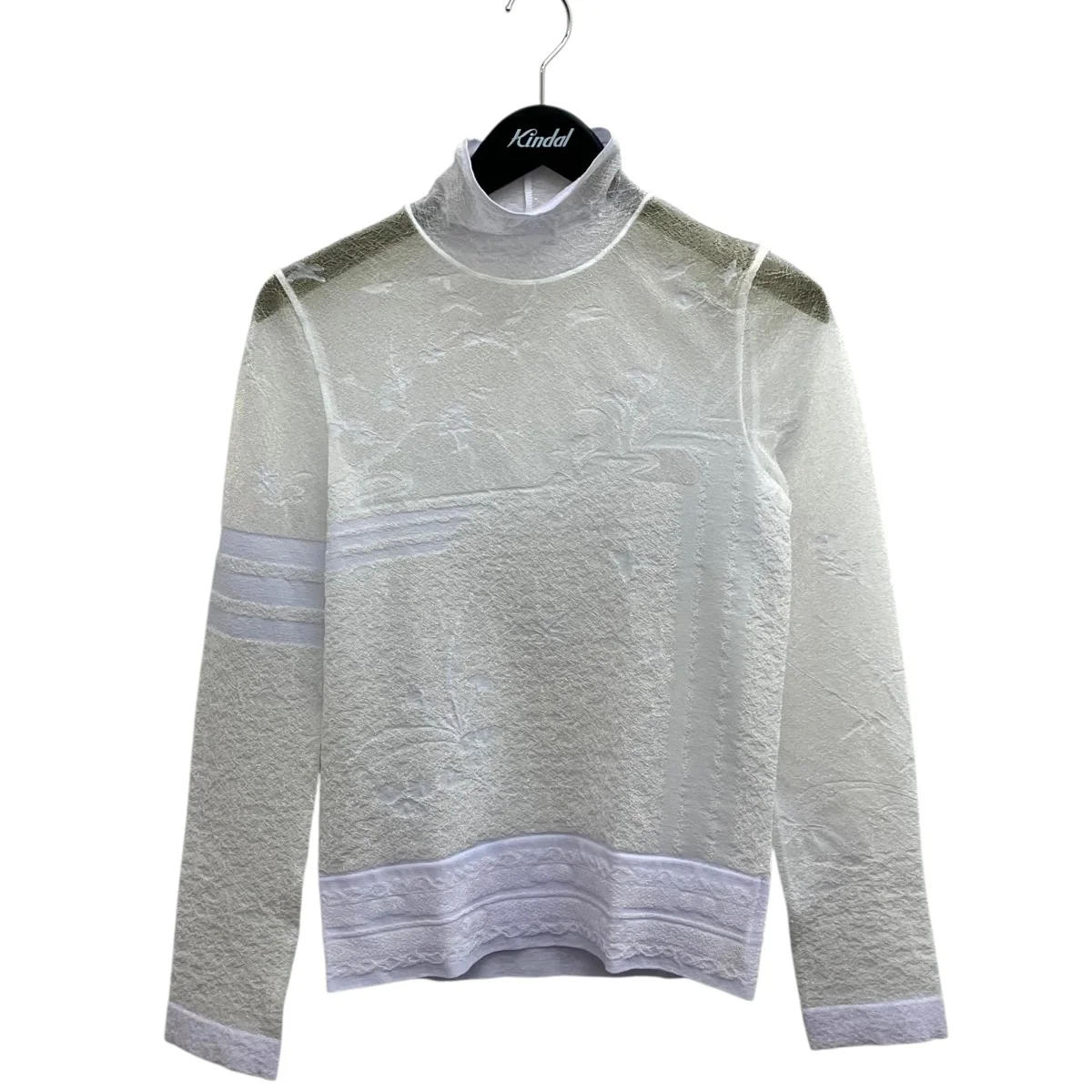 Nature Pattern Sheer Knitted High Neck Top長袖TシャツMM25SS-KN062