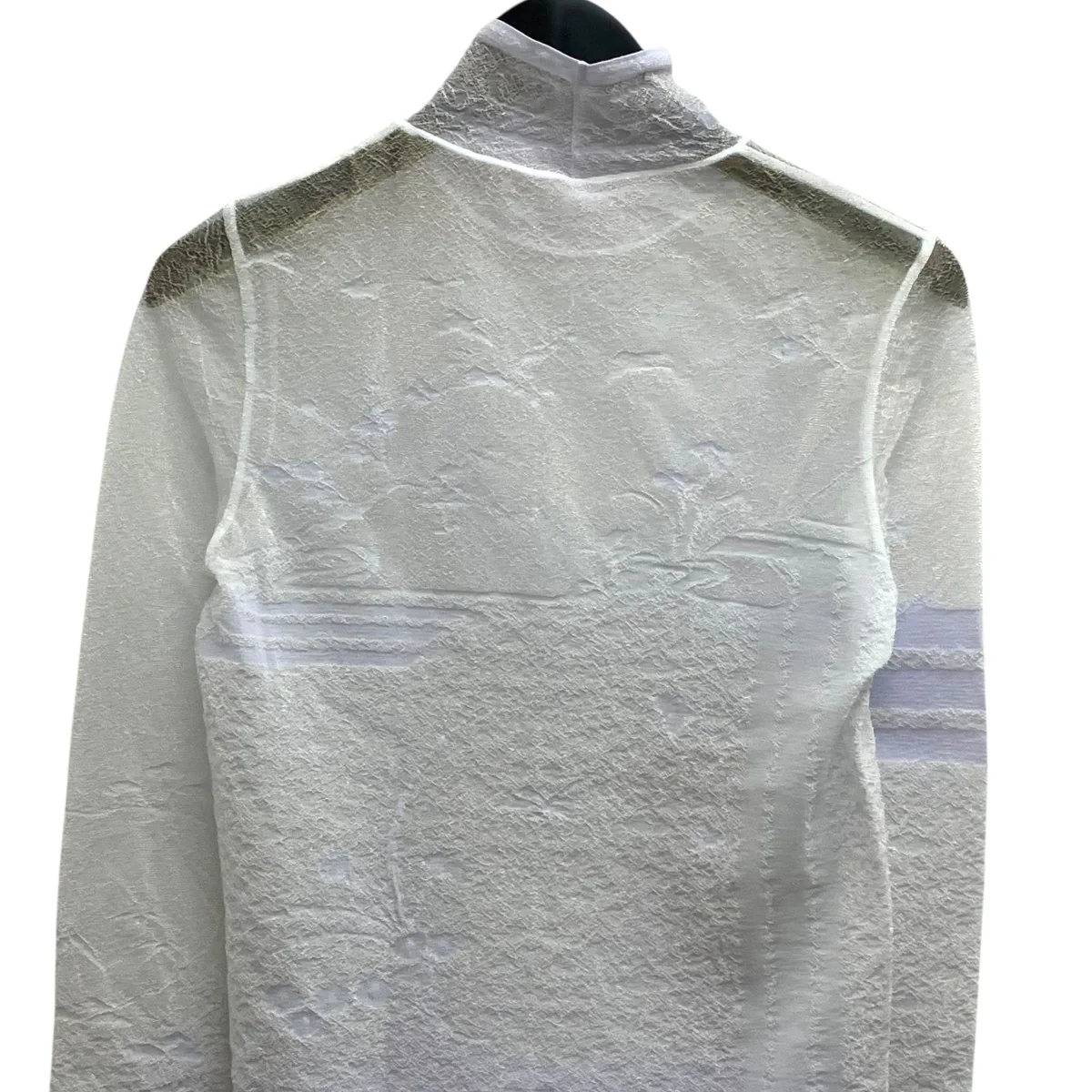 Nature Pattern Sheer Knitted High Neck Top長袖TシャツMM25SS-KN062 - Image 4