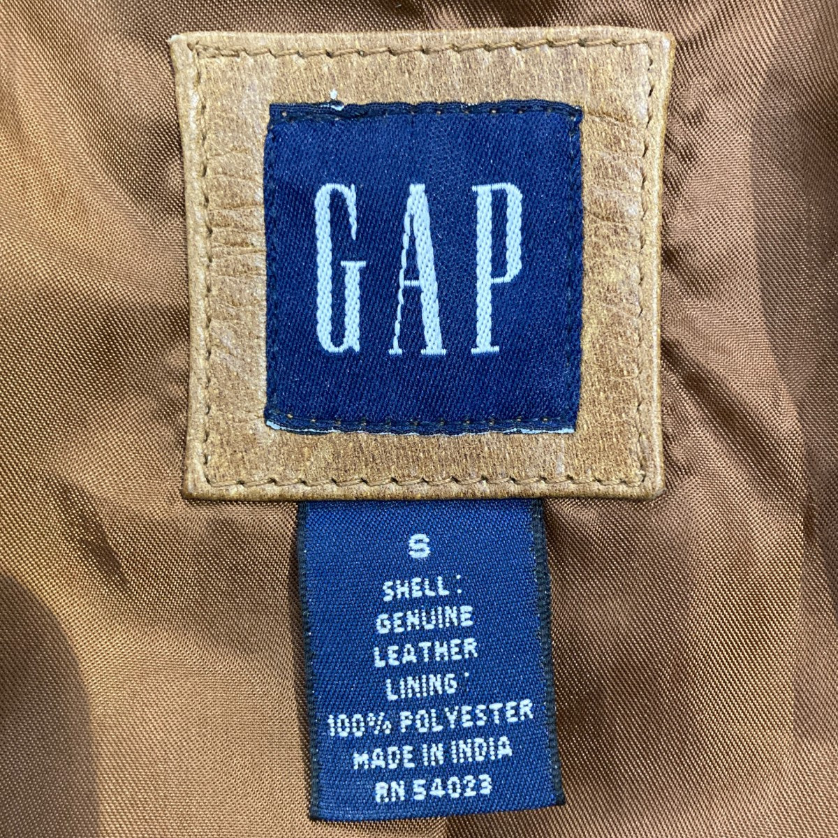 90s- 紺タグ OLD GAPレザーコート - Image 5