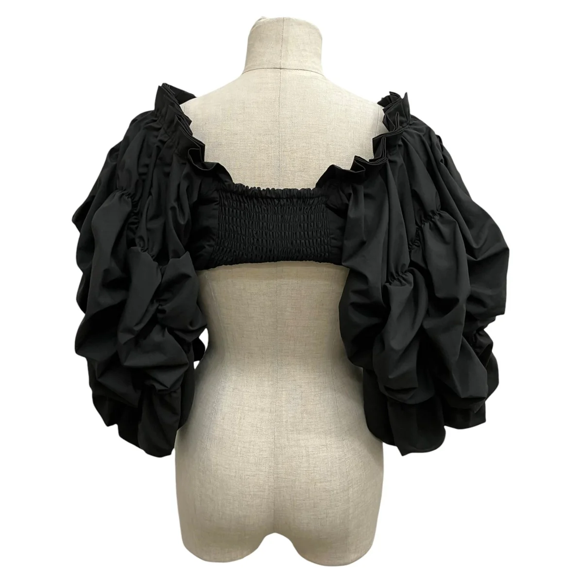 Flower Bubble Sleeve Topパフスリーブトップス0224010403 - Image 2