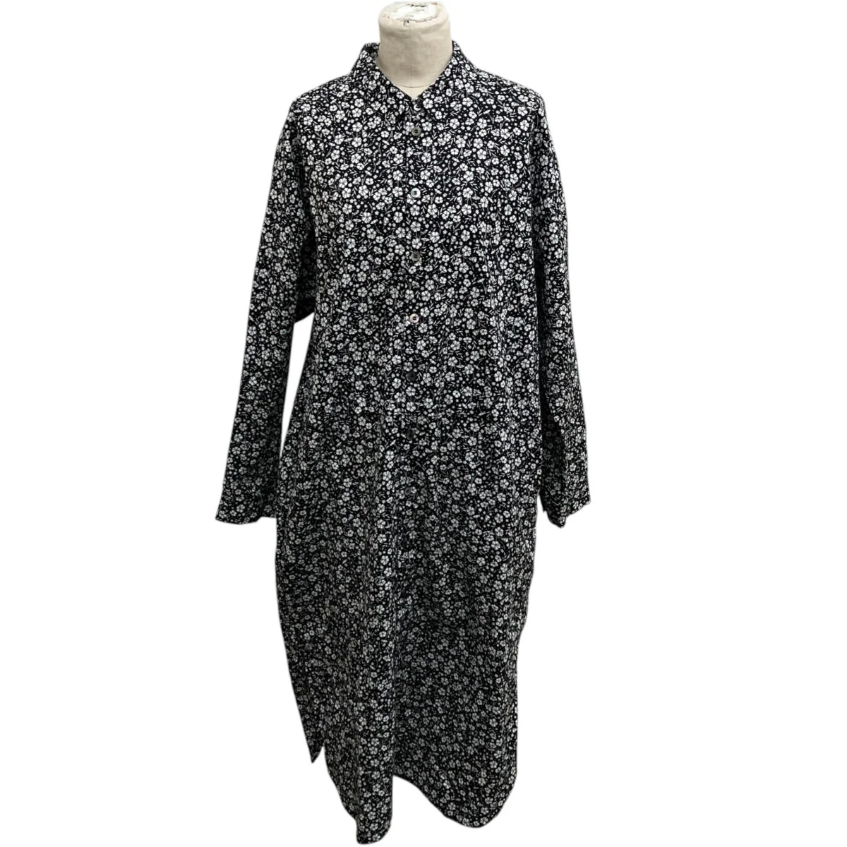 26SSflower patternタックシャツワンピース01261-1096