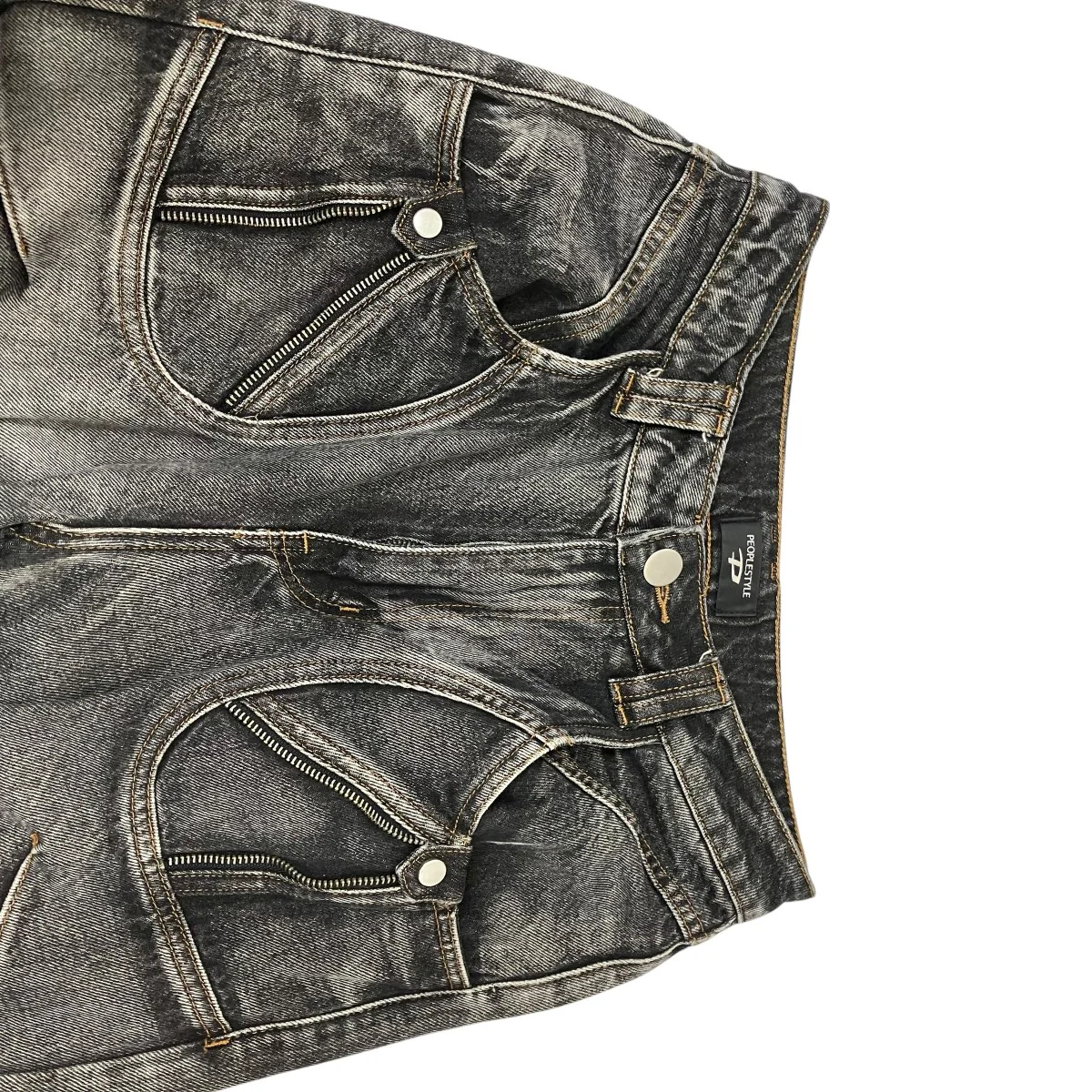 Straight Leg Deniｍ Cargo Pants Dirty Jeansデニムパンツ - Image 3