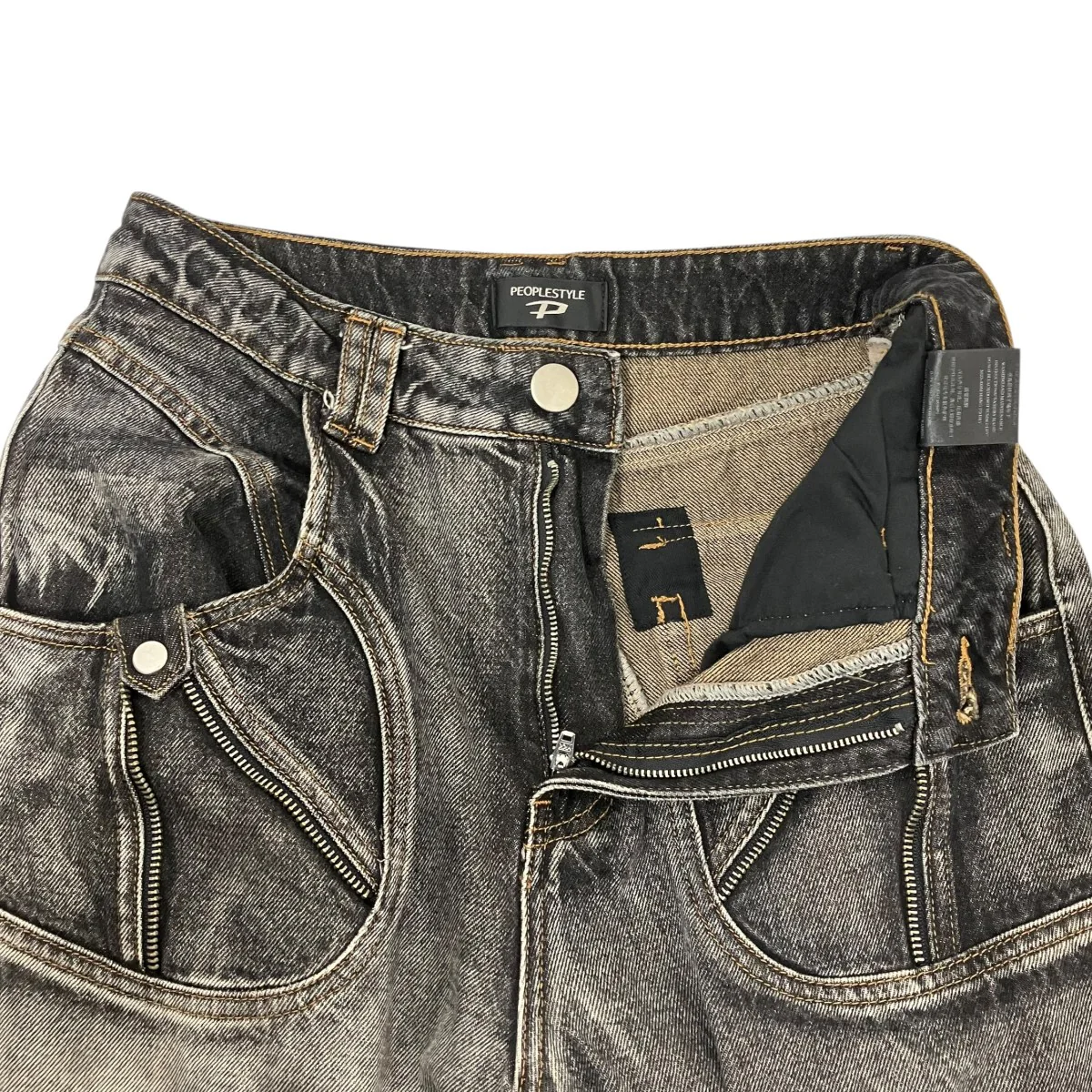 Straight Leg Deniｍ Cargo Pants Dirty Jeansデニムパンツ - Image 4