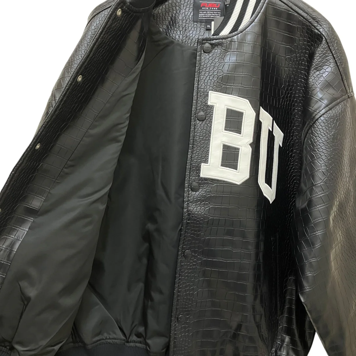 【PYTHON ECO LEATHER VARSITY JACKET】フェイクレザージャケットFAM-42306 - Image 5
