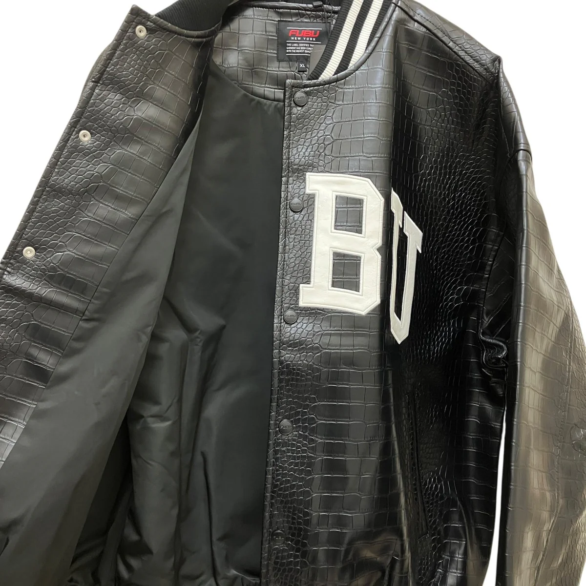 【PYTHON ECO LEATHER VARSITY JACKET】フェイクレザージャケットFAM-42306 - Image 5