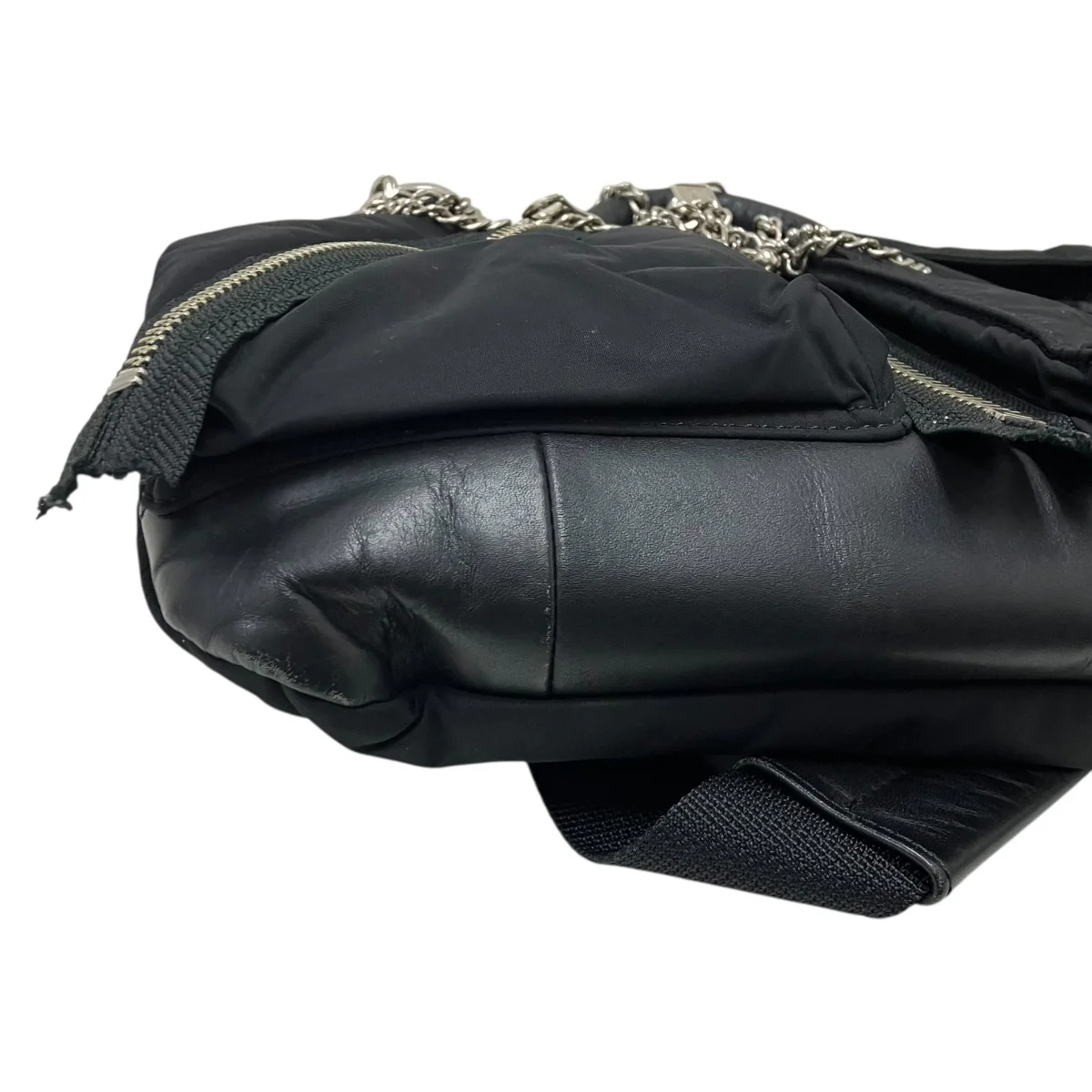 2way SHORT HELMET BAGナイロン×レザー ショート ヘルメット バッグ - Image 3