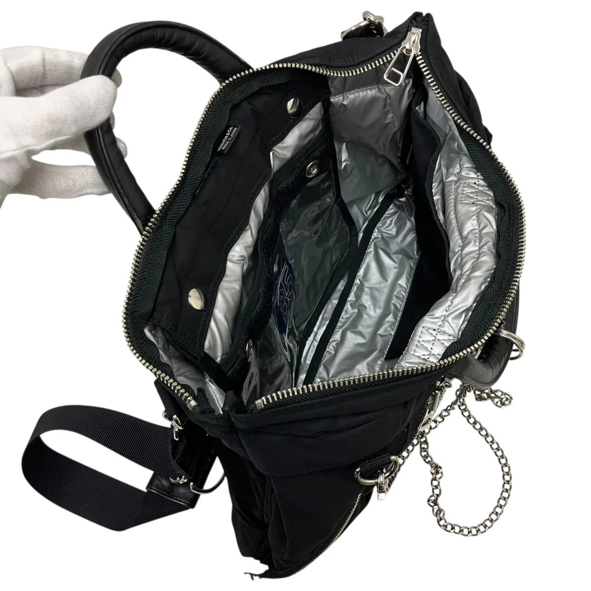 2way SHORT HELMET BAGナイロン×レザー ショート ヘルメット バッグ - Image 7