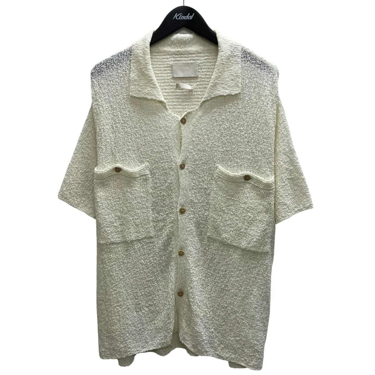 COTTON SHEER KNIT OPEN COLLAR SHIRT 半袖シャツ