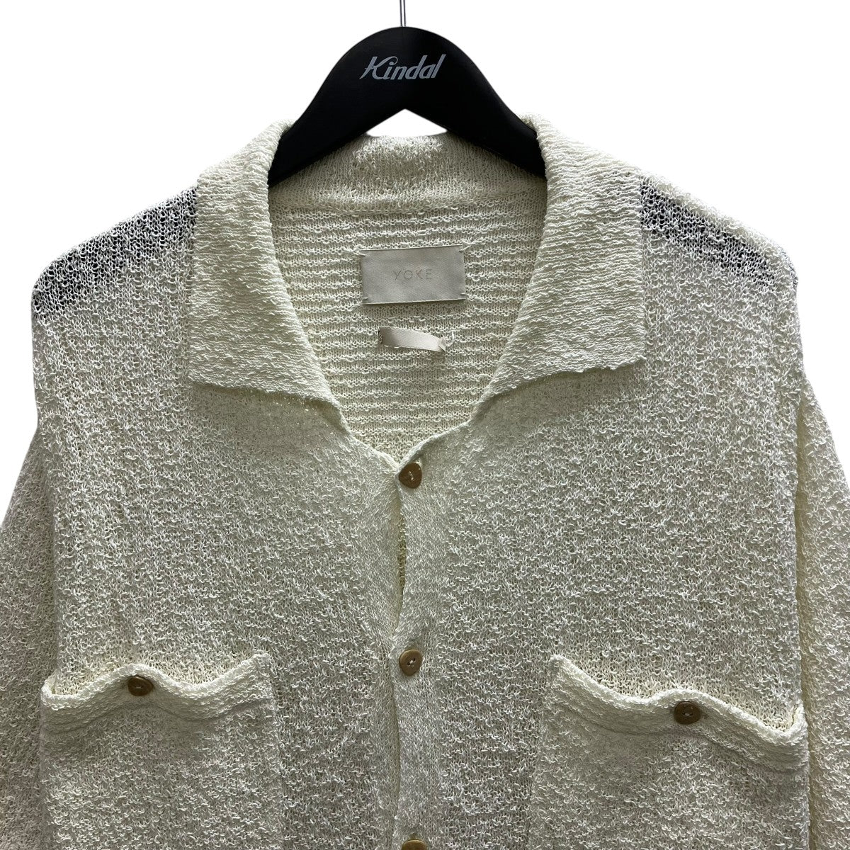COTTON SHEER KNIT OPEN COLLAR SHIRT 半袖シャツ - Image 3
