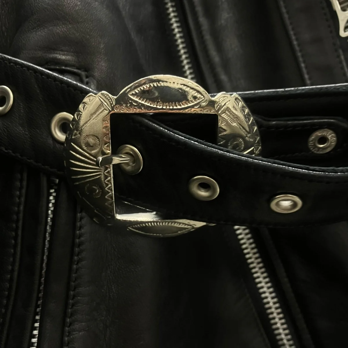 HIGH WAISTED LEATHER BIKER JACKETライダースジャケット - Image 7