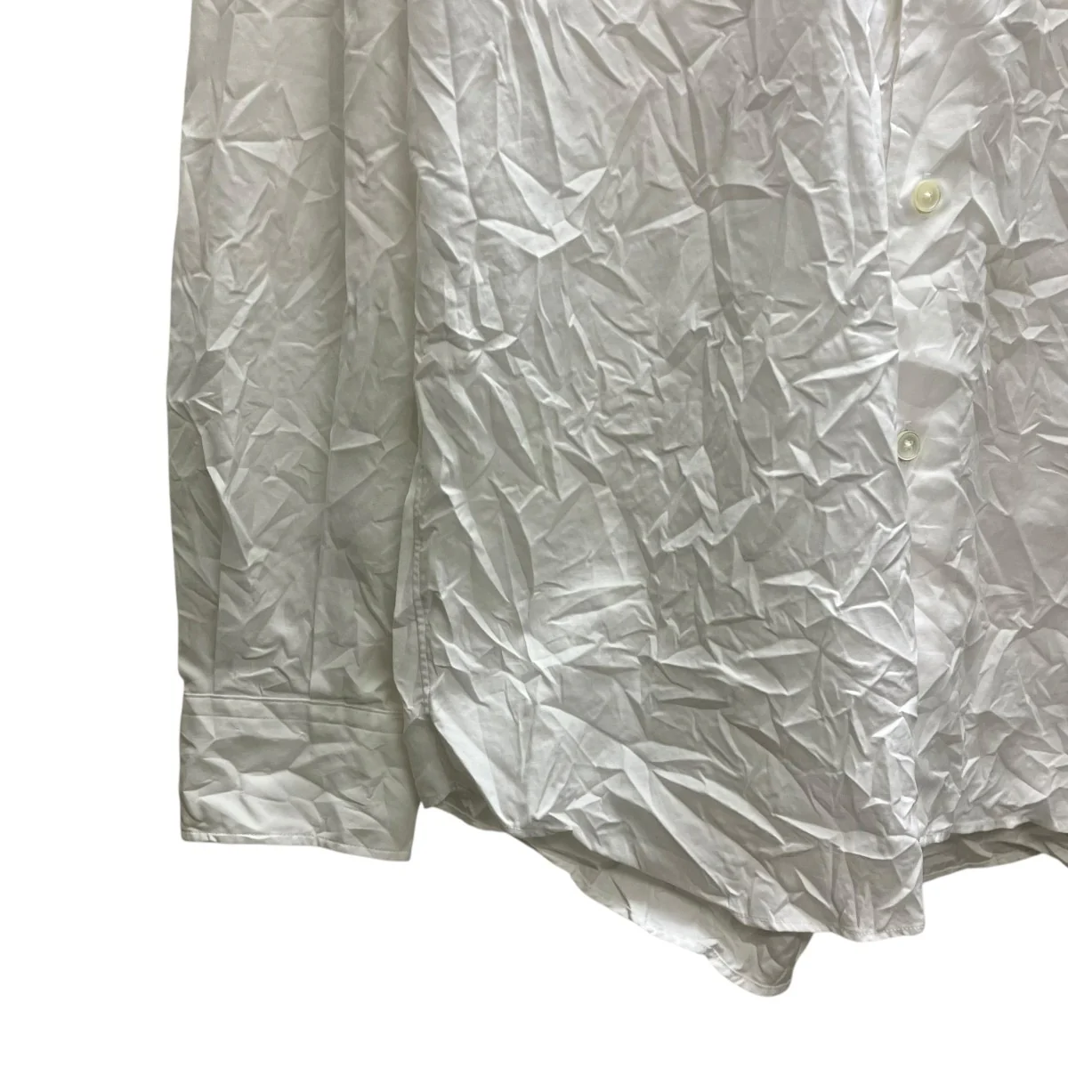 WRINKLED WASHED FINX TWILL SHIRT   WHITE 長袖シャツ - Image 5