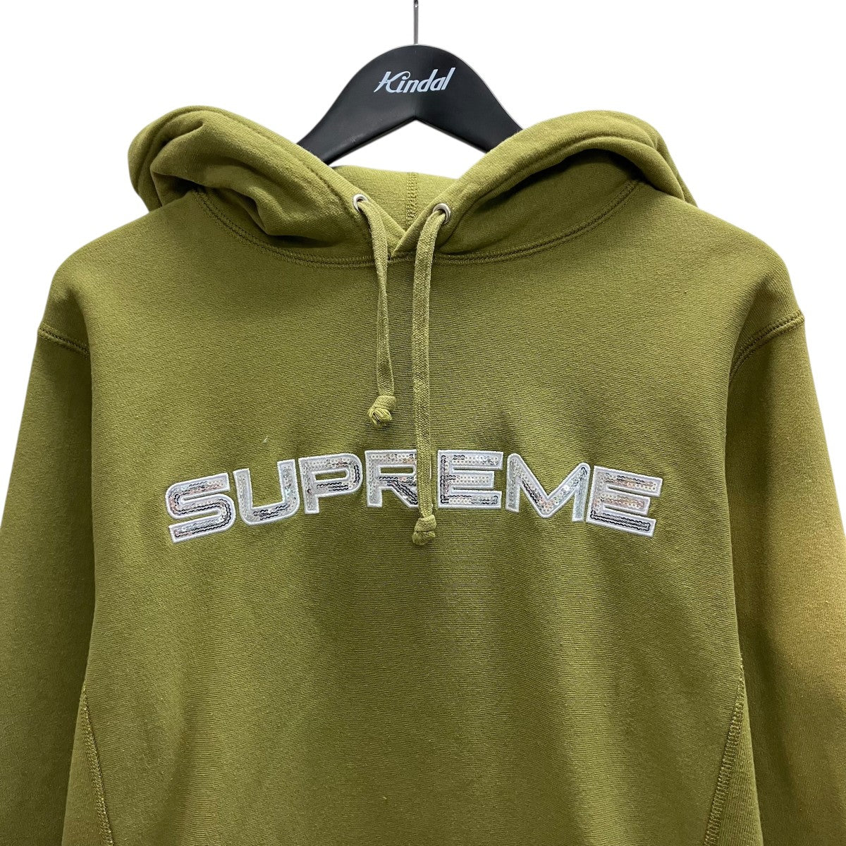 17SSSequin Logo Hooded Sweatshirtプルオーバーパーカー - Image 3