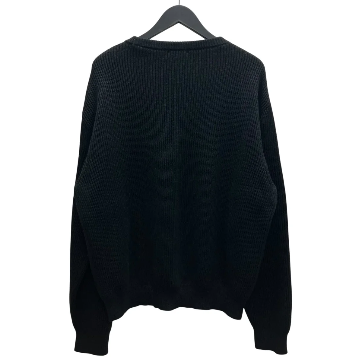 WOOL SILK CASHMERE DEADSTOCK YARN DOUBLE RIB CREW SWEATER カシミヤブレンドニット - Image 3