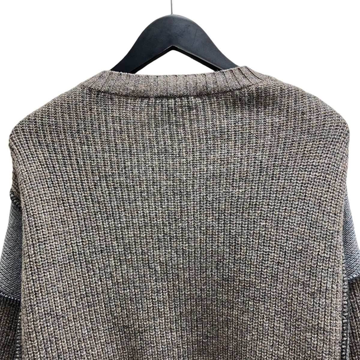 Patched Sweater BEIGE MELANGE MIX ウールニット - Image 4