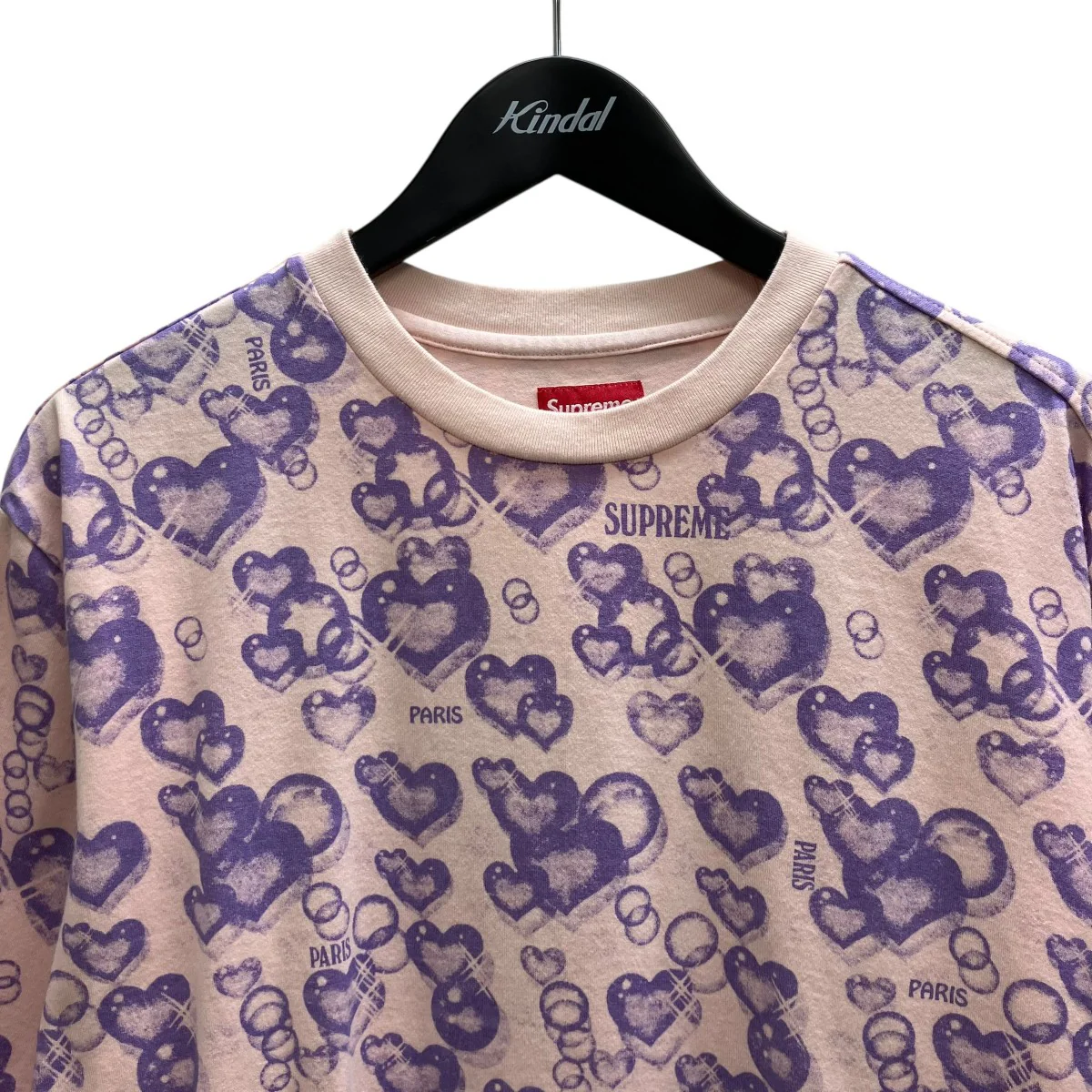 Jacquard Bubble Hearts Top PinkプリントTシャツ - Image 3