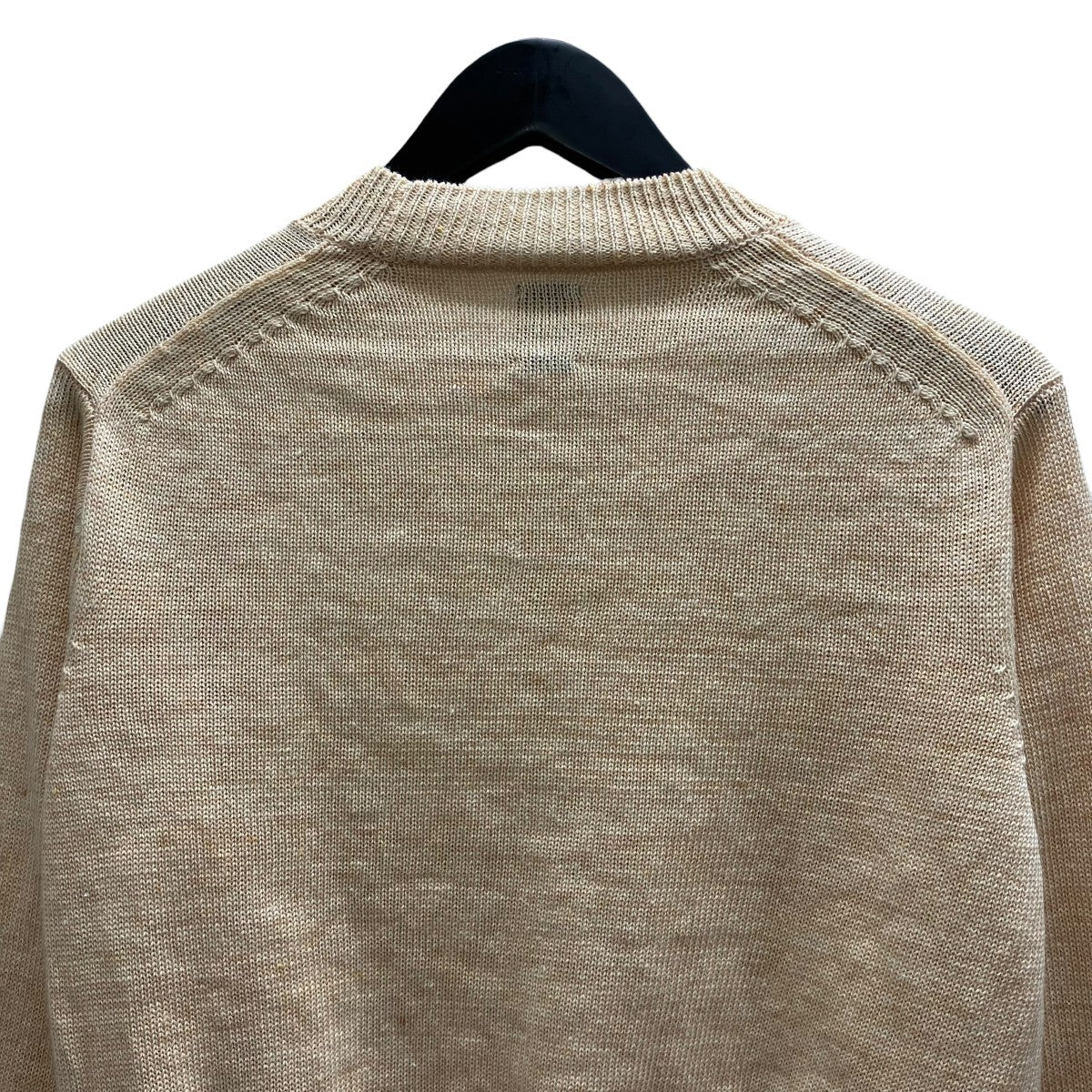 WASHED HIGH COUNT LINEN CREW NECK BN 薄手ニット - Image 4