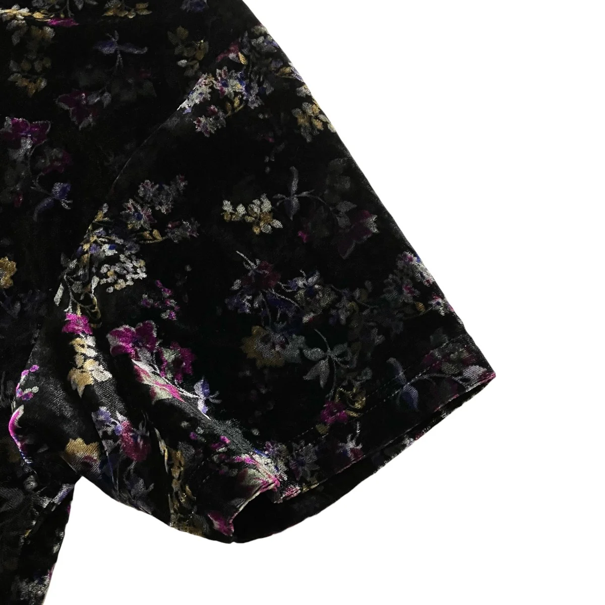 Floral Velour Baseball Jerseyベースボールベロア半袖シャツ - Image 4