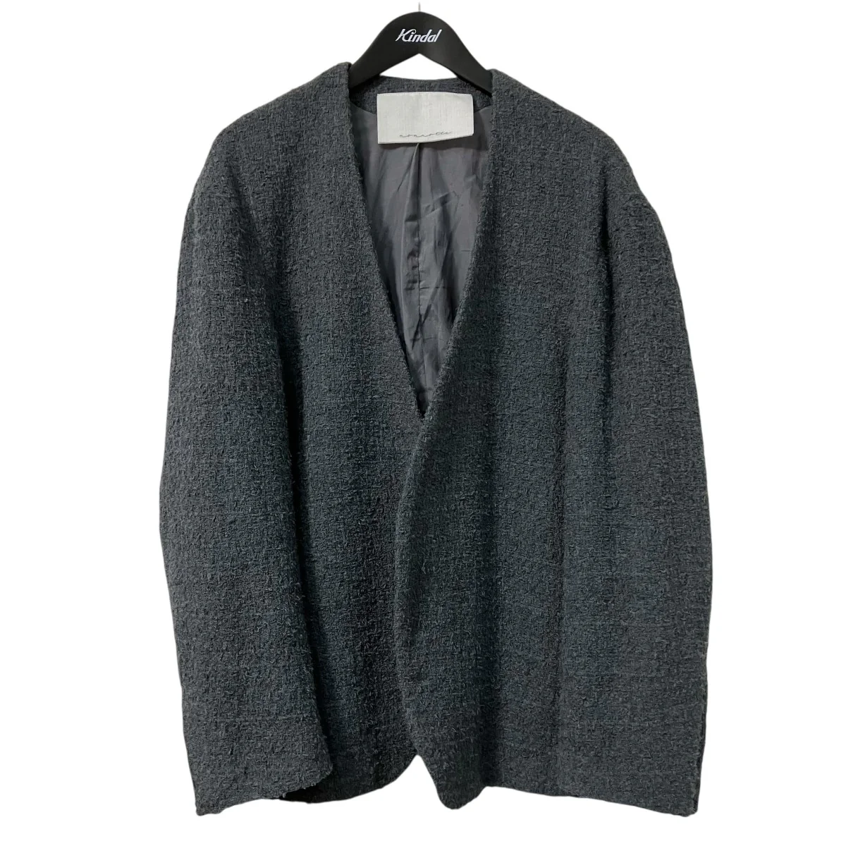 DRAPING NO COLLAR N JACKETツイードジャケット