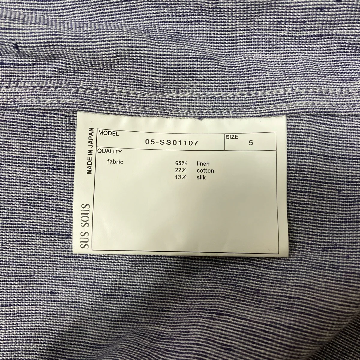 RAF officer shirtリネンコットンシルクバンドカラーシャツ05-SS01107 - Image 6