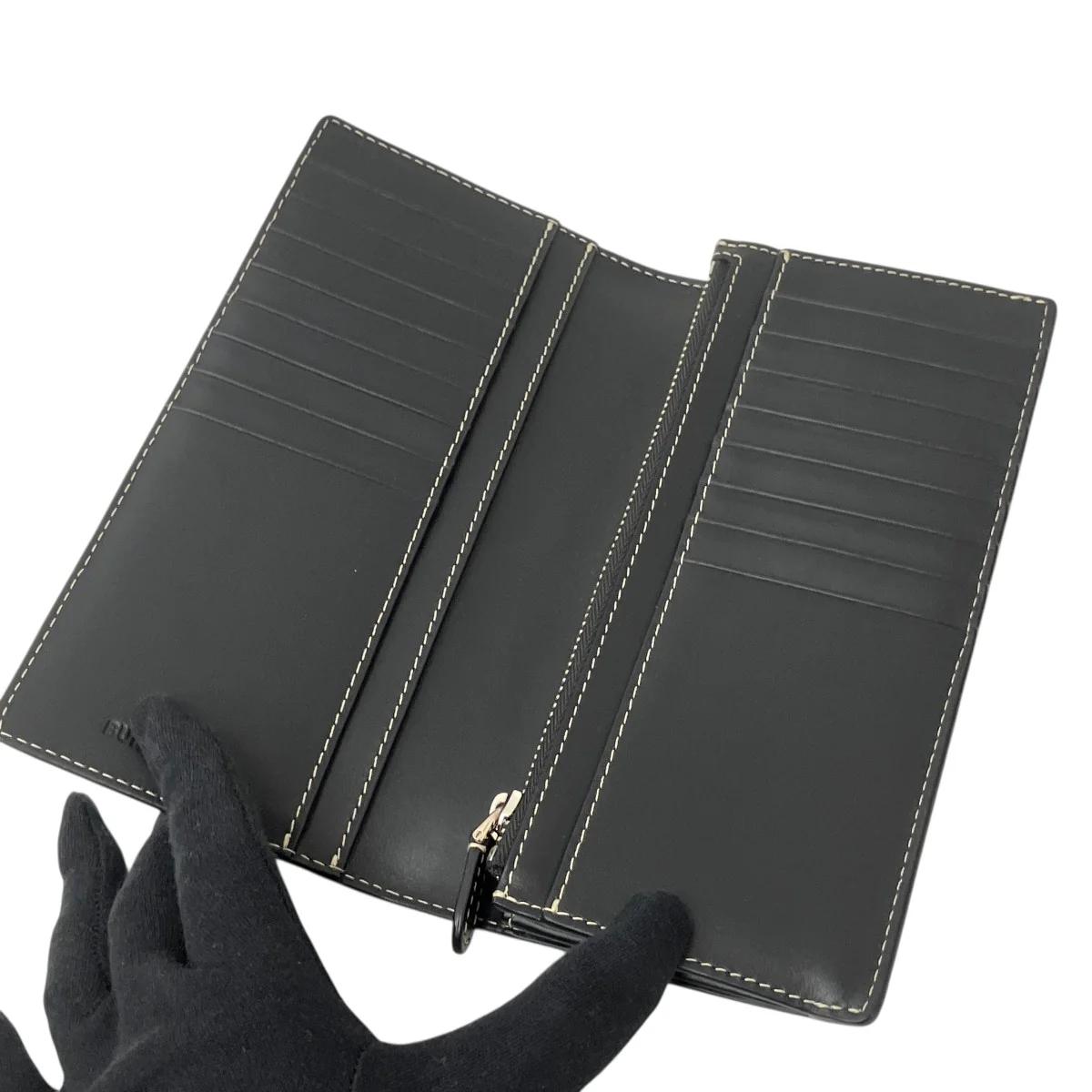 チェック＆レザー コンチネンタルウォレット2つ折り財布 - Image 4