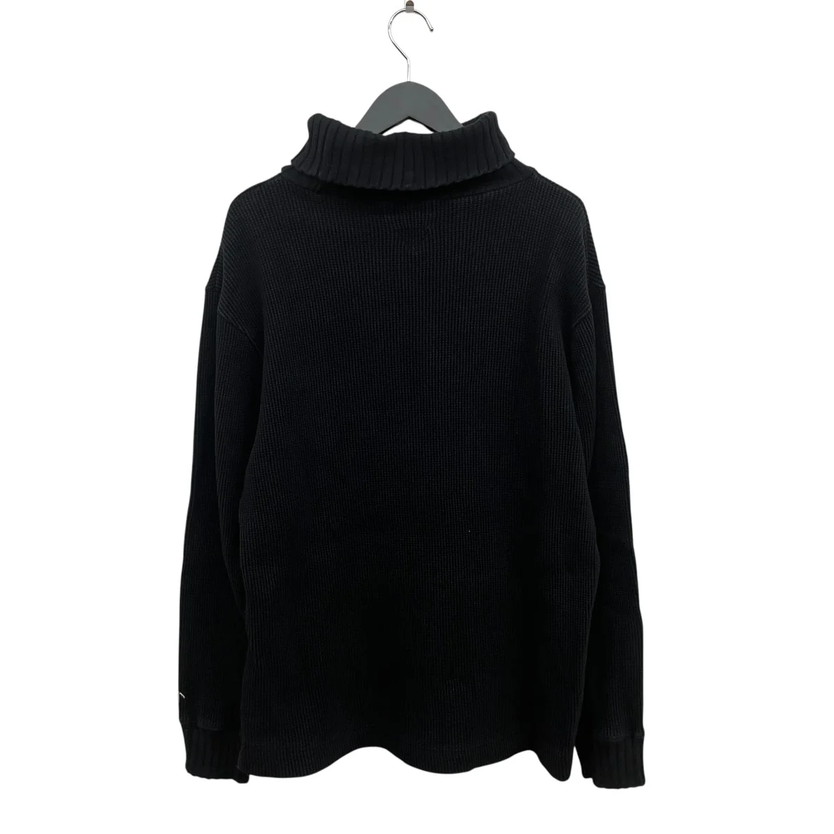 TURTLENECK SHIRT WAFFLE BLACKハイネックスウェット8051-00-20125 - Image 2