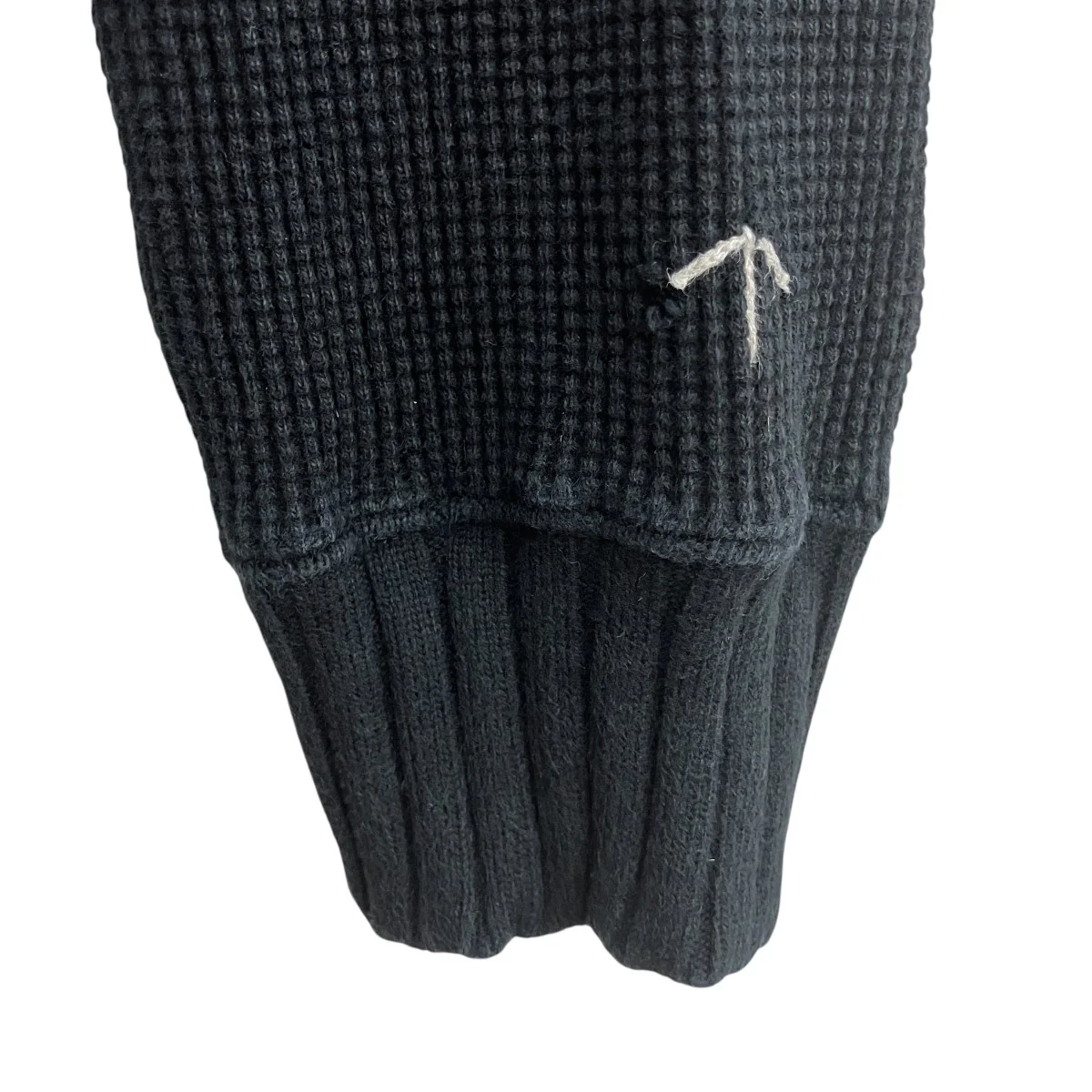 TURTLENECK SHIRT WAFFLE BLACKハイネックスウェット8051-00-20125 - Image 5