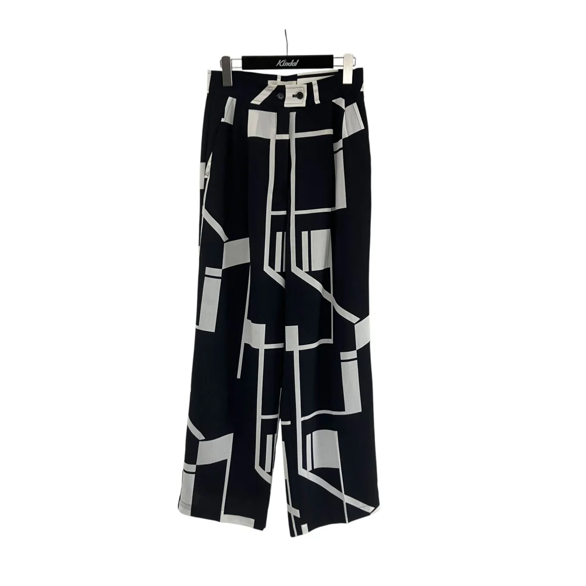 12110727 Geometric Tuck Trousersワイドパンツ