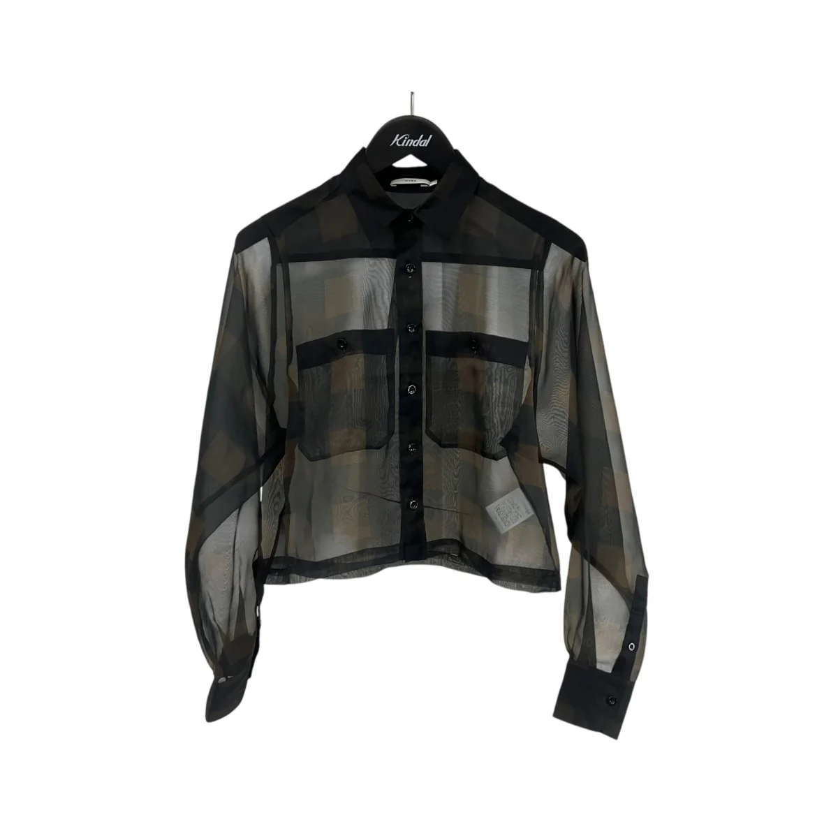 25AWSHEER PLAID SHIRTシャツ、HYKE252-15253