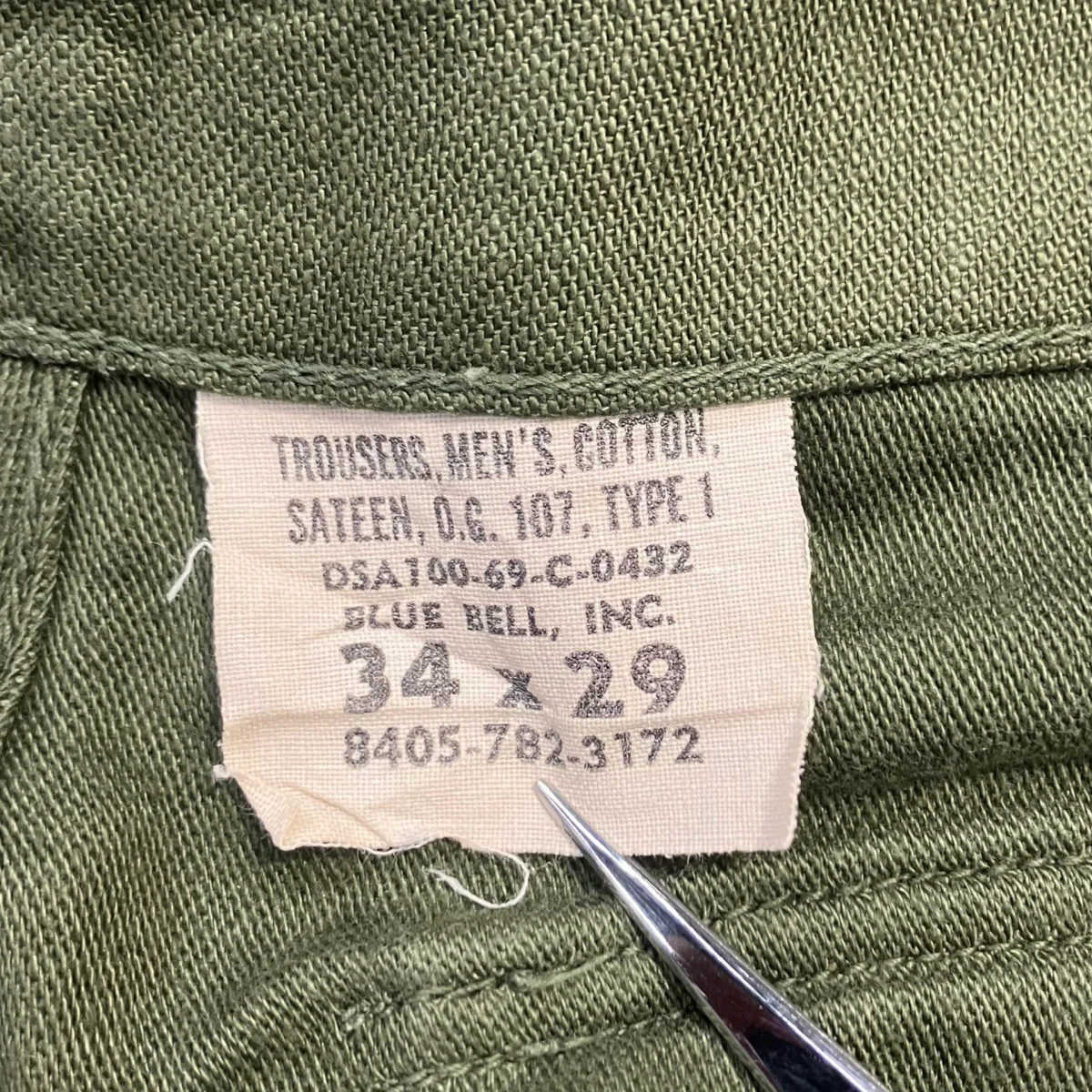 70s ベイカーパンツ COTTON SATEEN  OG-107， TYPE 1ベイカーパンツ、US ARMY8405-782-3172 - Image 7